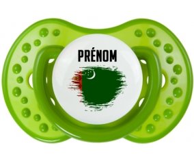 Drapeau effet pinceau Turkménistan avec prénom Sucette LOVI Dynamic Vert classique