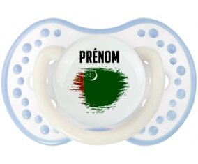 Drapeau effet pinceau Turkménistan avec prénom Sucette LOVI Dynamic Blanc-cyan classique