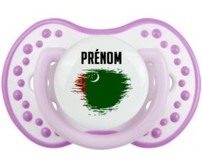 Drapeau effet pinceau Turkménistan avec prénom Sucette LOVI Dynamic Blanc-mauve classique