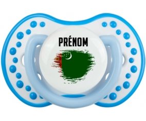 Drapeau effet pinceau Turkménistan avec prénom Sucette LOVI Dynamic Blanc-bleu phosphorescente