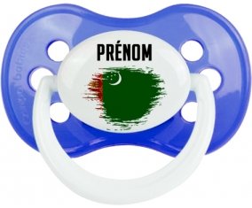 Drapeau effet pinceau Turkménistan avec prénom : Sucette Anatomique personnalisée
