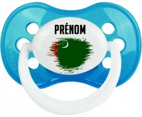 Drapeau effet pinceau Turkménistan avec prénom Sucette Anatomique Cyan classique