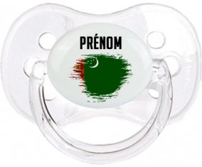 Drapeau effet pinceau Turkménistan avec prénom Tétine Cerise Transparent classique