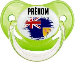 Drapeau effet pinceau Îles Turques-et-Caïques avec prénom Tétine Physiologique Vert classique