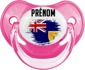 Drapeau effet pinceau Îles Turques-et-Caïques avec prénom Tétine Physiologique Rose classique