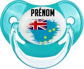 Drapeau effet pinceau Tuvalu avec prénom : Sucette Physiologique personnalisée