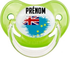 Drapeau effet pinceau Tuvalu avec prénom Sucete Physiologique Vert classique