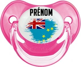 Drapeau effet pinceau Tuvalu avec prénom Sucete Physiologique Rose classique