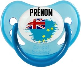 Drapeau effet pinceau Tuvalu avec prénom Sucete Physiologique Bleue phosphorescente