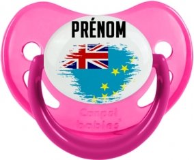 Drapeau effet pinceau Tuvalu avec prénom Sucete Physiologique Rose phosphorescente