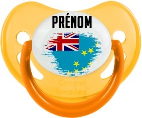 Drapeau effet pinceau Tuvalu avec prénom Sucete Physiologique Jaune phosphorescente