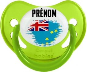 Drapeau effet pinceau Tuvalu avec prénom Sucete Physiologique Vert phosphorescente