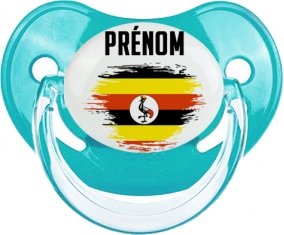 Drapeau effet pinceau Ouganda avec prénom : Sucette Physiologique personnalisée