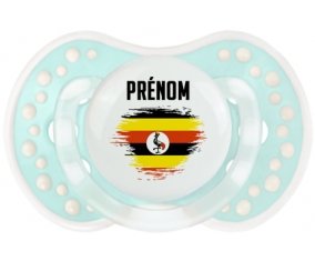 Drapeau effet pinceau Ouganda avec prénom Sucette LOVI Dynamic Retro-turquoise-lagon classique