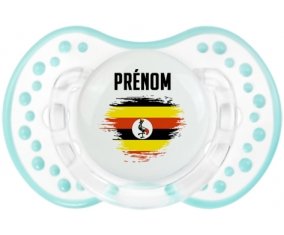 Drapeau effet pinceau Ouganda avec prénom Sucette LOVI Dynamic Retro-blanc-lagon classique