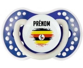 Drapeau effet pinceau Ouganda avec prénom Sucette LOVI Dynamic Bleu-marine phosphorescente