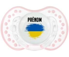 Drapeau effet pinceau Ukraine avec prénom Sucette LOVI Dynamic Retro-blanc-rose-tendre classique