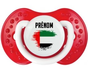 Drapeau effet pinceau Emirats Arabes Unis avec prénom Sucete LOVI Dynamic Blanc-rouge classique