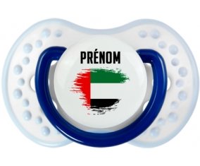 Drapeau effet pinceau Emirats Arabes Unis avec prénom Sucete LOVI Dynamic Marine-blanc-bleu classique