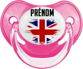 Drapeau effet pinceau Royaume-Uni avec prénom Sucete Physiologique Rose classique