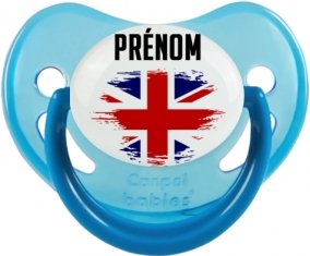 Drapeau effet pinceau Royaume-Uni avec prénom Sucete Physiologique Bleue phosphorescente