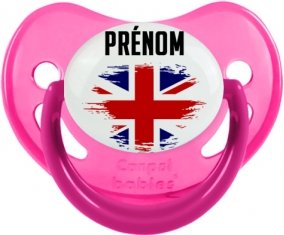Drapeau effet pinceau Royaume-Uni avec prénom Sucete Physiologique Rose phosphorescente
