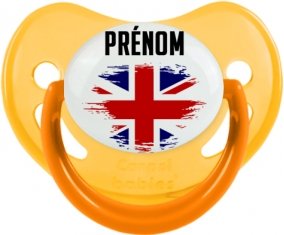 Drapeau effet pinceau Royaume-Uni avec prénom Sucete Physiologique Jaune phosphorescente