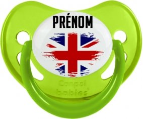 Drapeau effet pinceau Royaume-Uni avec prénom Sucete Physiologique Vert phosphorescente