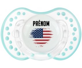 Drapeau effet pinceau Les États-Unis d'Amérique avec prénom Sucette LOVI Dynamic Retro-blanc-lagon classique