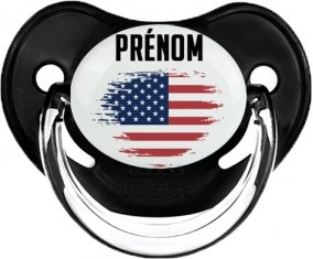 Drapeau effet pinceau États-Unis des îles mineures éloignées avec prénom Sucette Physiologique Noir classique