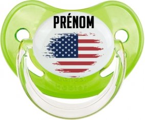 Drapeau effet pinceau États-Unis des îles mineures éloignées avec prénom Sucette Physiologique Vert classique