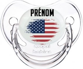 Drapeau effet pinceau États-Unis des îles mineures éloignées avec prénom Sucette Physiologique Transparent classique