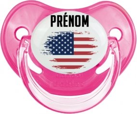 Drapeau effet pinceau États-Unis des îles mineures éloignées avec prénom Sucette Physiologique Rose classique