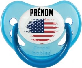 Drapeau effet pinceau États-Unis des îles mineures éloignées avec prénom Sucette Physiologique Bleue phosphorescente