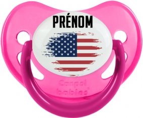 Drapeau effet pinceau États-Unis des îles mineures éloignées avec prénom Sucette Physiologique Rose phosphorescente