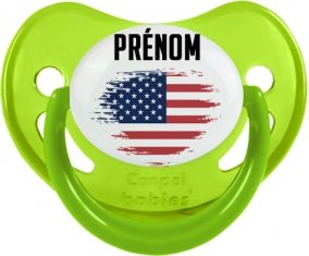 Drapeau effet pinceau États-Unis des îles mineures éloignées avec prénom Sucette Physiologique Vert phosphorescente