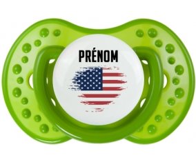 Drapeau effet pinceau États-Unis des îles mineures éloignées avec prénom Sucette LOVI Dynamic Vert classique
