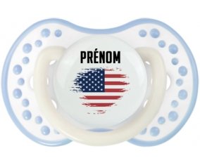 Drapeau effet pinceau États-Unis des îles mineures éloignées avec prénom Sucette LOVI Dynamic Blanc-cyan classique