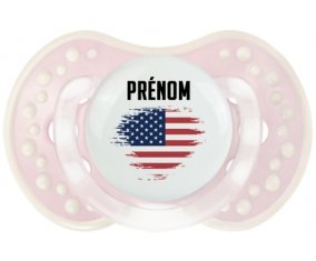 Drapeau effet pinceau États-Unis des îles mineures éloignées avec prénom Sucette LOVI Dynamic Retro-rose-tendre classique