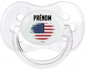Drapeau effet pinceau États-Unis des îles mineures éloignées avec prénom Tétine Cerise Transparent classique