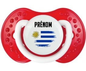 Drapeau effet pinceau Uruguay avec prénom Sucete LOVI Dynamic Blanc-rouge classique