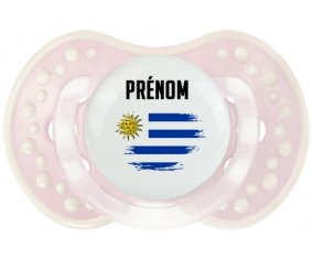 Drapeau effet pinceau Uruguay avec prénom Sucete LOVI Dynamic Retro-rose-tendre classique