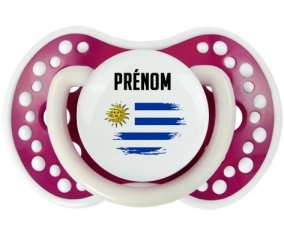 Drapeau effet pinceau Uruguay avec prénom Sucete LOVI Dynamic Fuchsia phosphorescente