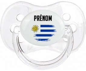 Drapeau effet pinceau Uruguay avec prénom Sucete Cerise Transparent classique