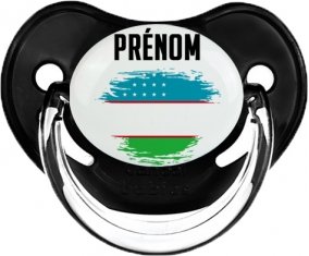Drapeau effet pinceau Ouzbékistan avec prénom Sucete Physiologique Noir classique