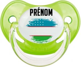 Drapeau effet pinceau Ouzbékistan avec prénom Sucete Physiologique Vert classique