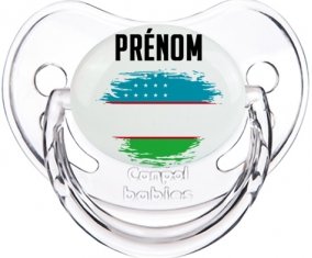 Drapeau effet pinceau Ouzbékistan avec prénom Sucete Physiologique Transparent classique