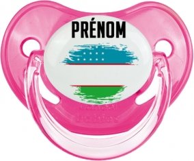 Drapeau effet pinceau Ouzbékistan avec prénom Sucete Physiologique Rose classique