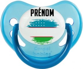 Drapeau effet pinceau Ouzbékistan avec prénom Sucete Physiologique Bleue phosphorescente