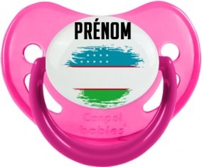 Drapeau effet pinceau Ouzbékistan avec prénom Sucete Physiologique Rose phosphorescente